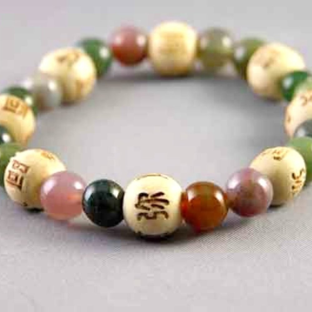 Karmalogy Lucky Karma Bead Bracelet Unisex Stretch Unexpected Miracles Agate